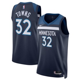 Maillot Basket Homme Minnesota Timberwolves Karl Anthony Towns 32 2022-23 Nike Icon Edition Navy Swingman